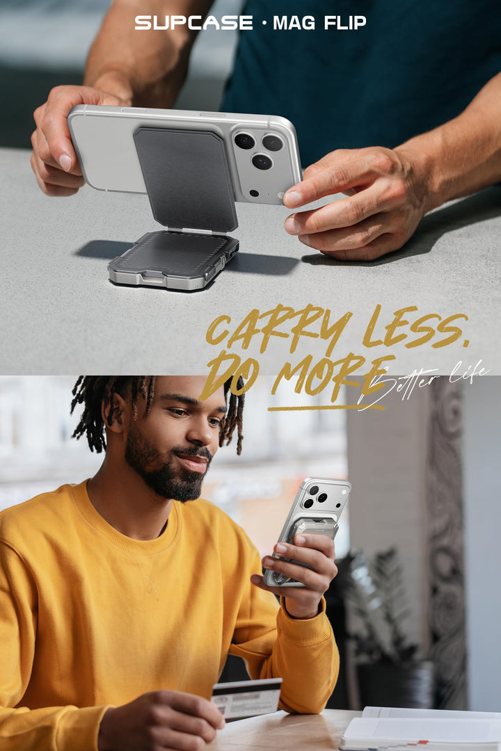 SUPCASE for MagSafe Wallet with Adjustable Stand, Hold 5 Cards, RFID Blocking, Strong Magnetic Lock, Magnetic Wallet for Men, Phone Card Holder Tripod for iPhone 18/17/16/15/14/13/12 Series