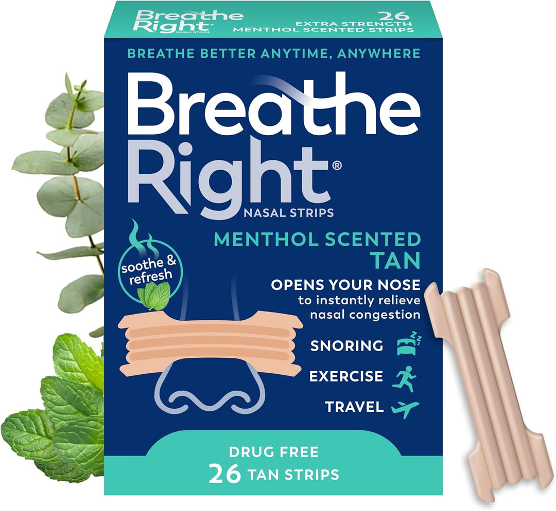 Breathe Right Extra Strength, Nasal Strips, Drug Free Nasal Congestion Relief for Better Breathing, Help Relieve Snoring, 26ct