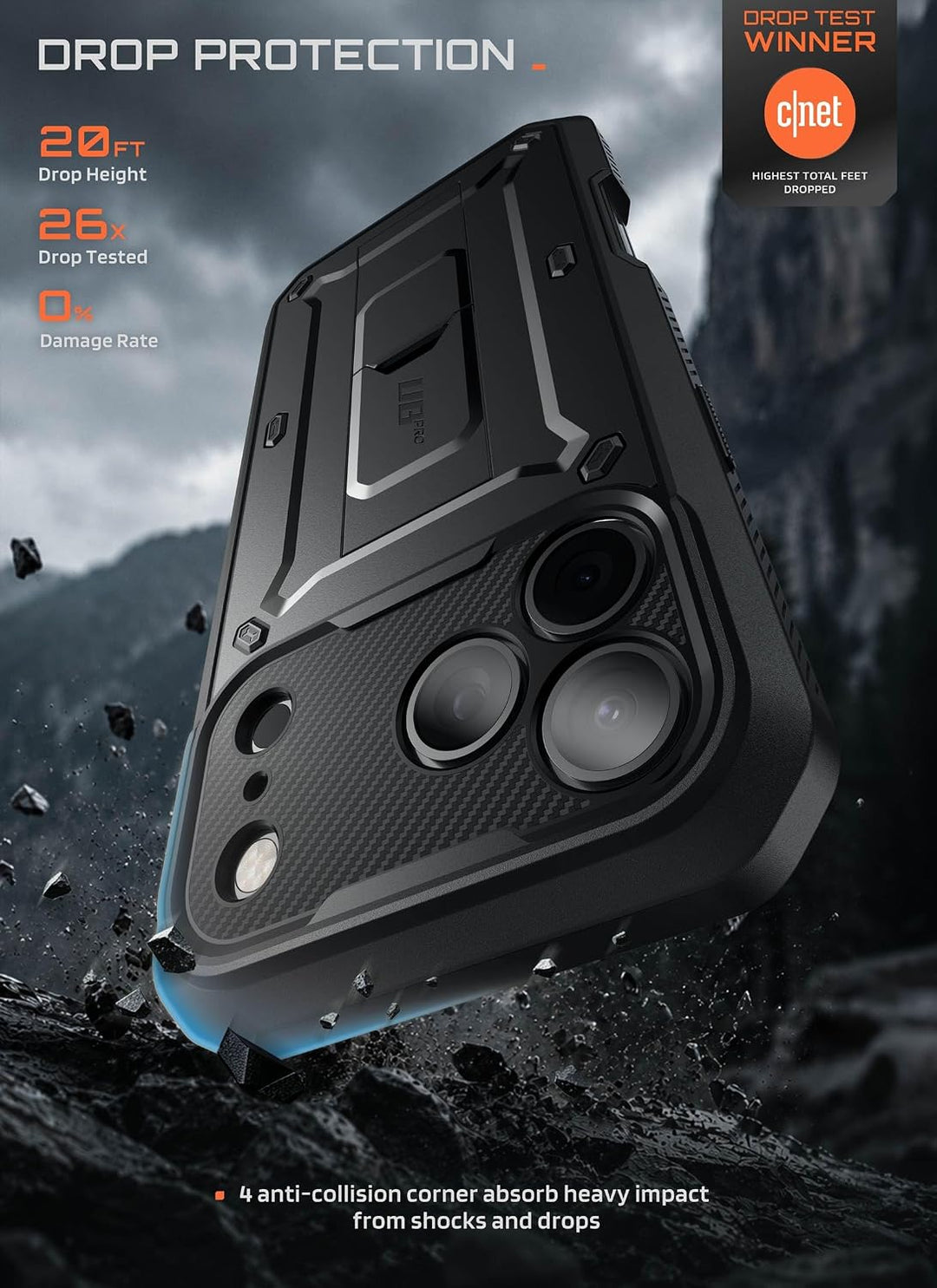 SUPCASE for iPhone Case, Belt Clip, Military-Grade Protection, Built-in Kickstand &amp; Screen Protector, Camera Control, Heavy-Duty Phone Case, Unicorn Beetle Pro