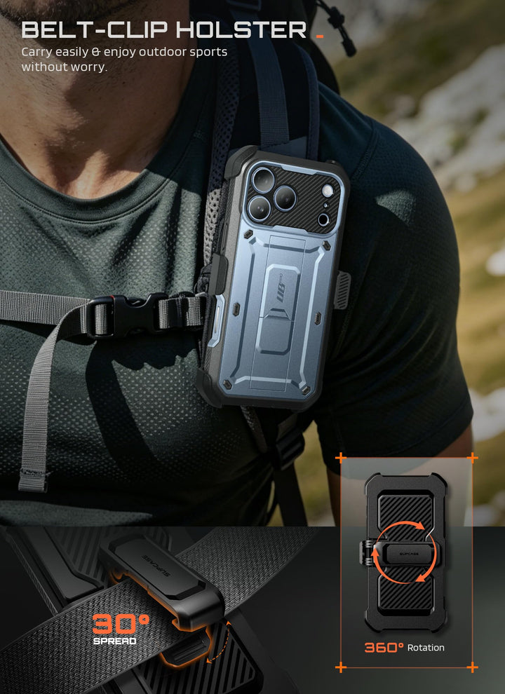 SUPCASE for iPhone Case, Belt Clip, Military-Grade Protection, Built-in Kickstand &amp; Screen Protector, Camera Control, Heavy-Duty Phone Case, Unicorn Beetle Pro