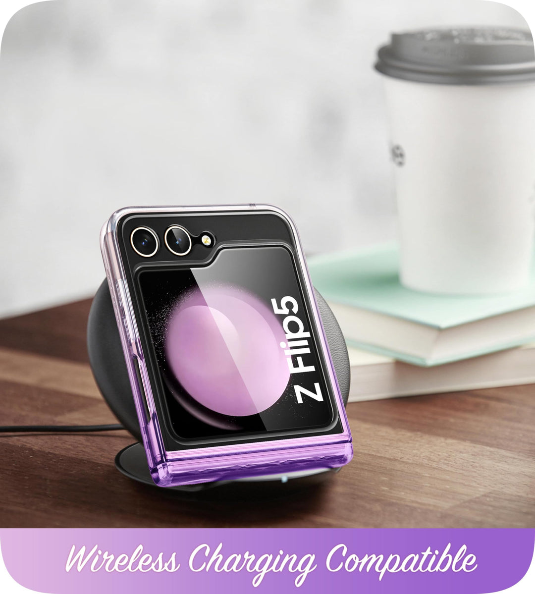 i-Blason Cosmo for Samsung Galaxy Z Flip 5 Case with Hinge Protection, [Built-in Front Screen Protector] Slim Stylish Protective Case