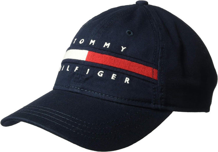 Tommy Hilfiger Men's Cotton Avery Adjustable Baseball Cap - BLUE