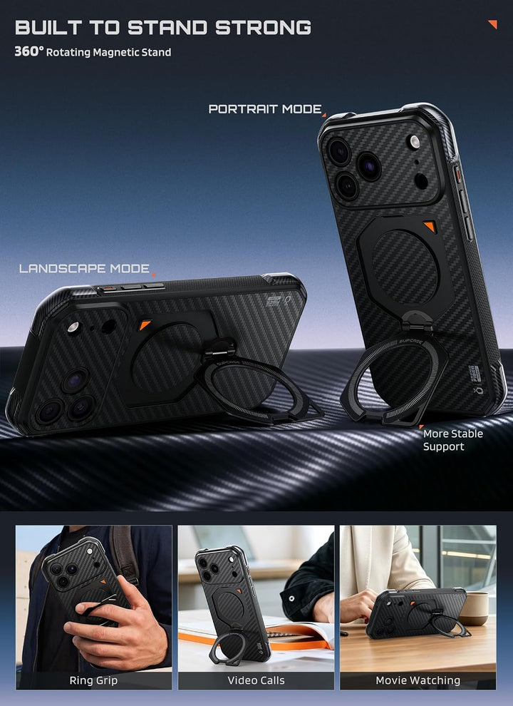 SUPCASE for iPhone 18 Pro Max Case with 360° Rotating Stand, Airbag Protection, 360° Kickstand, Fit for MagSafe, Camera Control, Heavy-Duty Phone Case for iPhone 17 /18 Pro Max, UB Aero