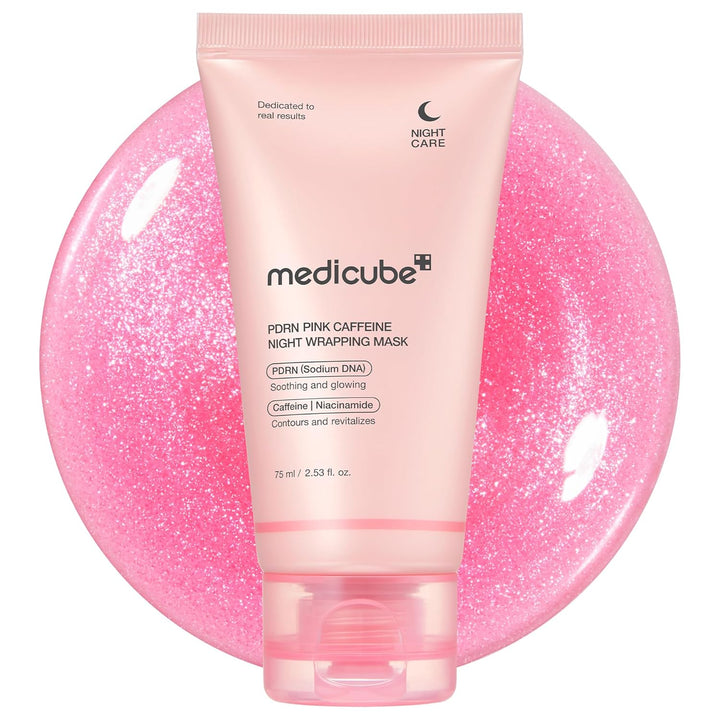 medicube Wrapping Mask PDRN Caffeine Overnight Peel Off Facial Mask | Firming, Depuffing &amp; Hydration | Caffeine, Collagen For Refined, Glass Skin &amp; Face Contour Support | Korean Skin Care, 2.53 fl.oz