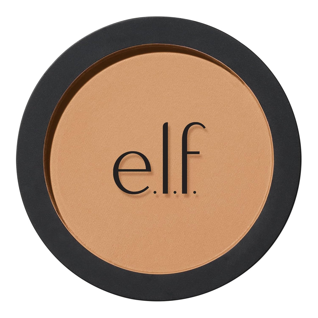 e.l.f. Primer-infused Bronzer, Long-Wear, Matte, Bold, Lightweight, Blends Easily, Contours Cheeks, All-Day Wear, 0.35 Oz