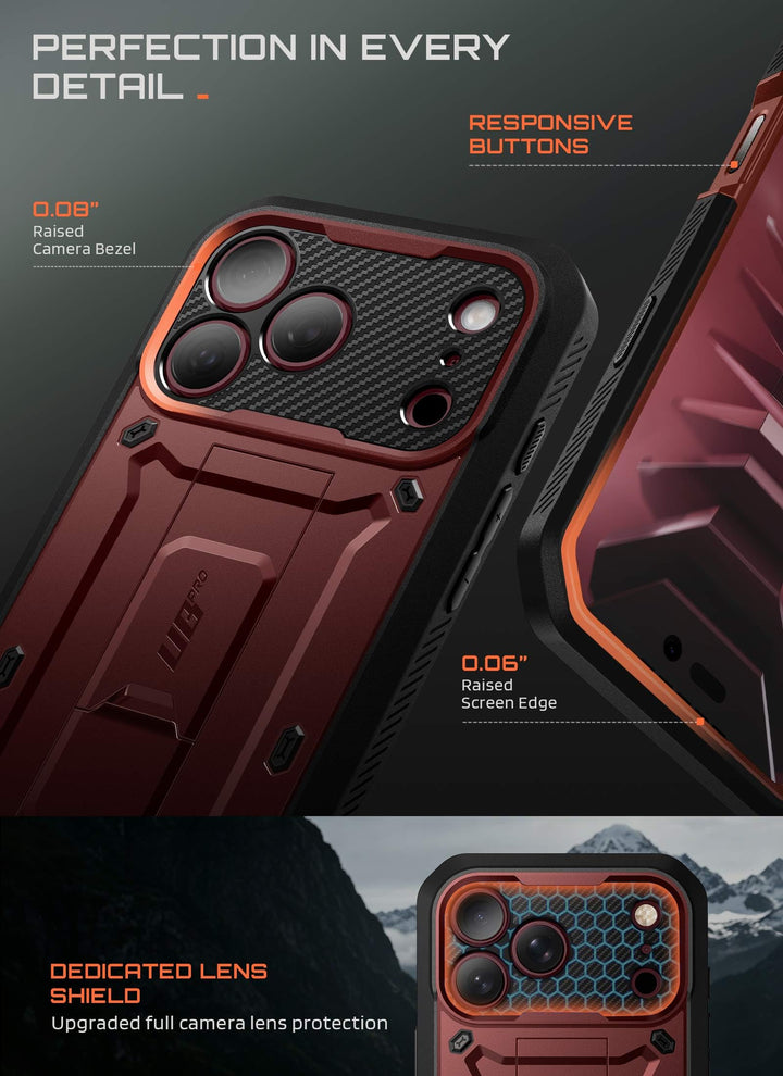 SUPCASE for iPhone Case, Belt Clip, Military-Grade Protection, Built-in Kickstand &amp; Screen Protector, Camera Control, Heavy-Duty Phone Case, Unicorn Beetle Pro