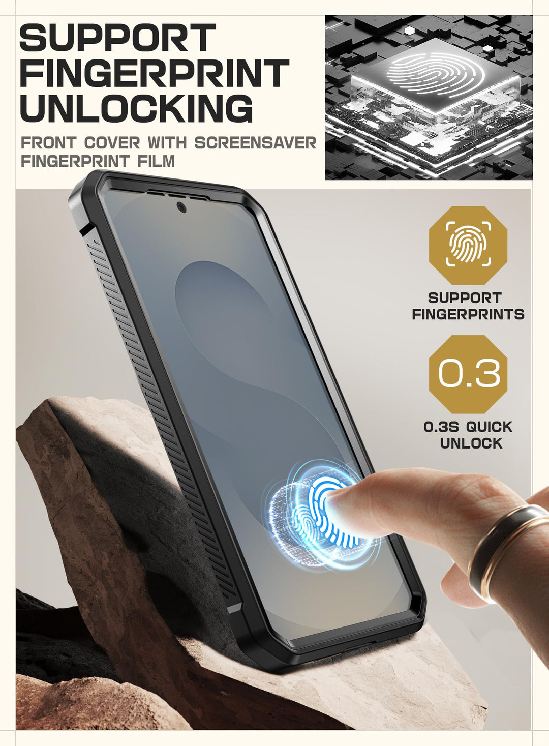 SUPCASE for Samsung Galaxy S25 Plus Case with Stand (Unicorn Beetle Pro), [2 Front Frames] [Built-in Screen Protector & Belt-Clip] Military-Grade Protection Phone Case for Galaxy S25 Plus 6.7"