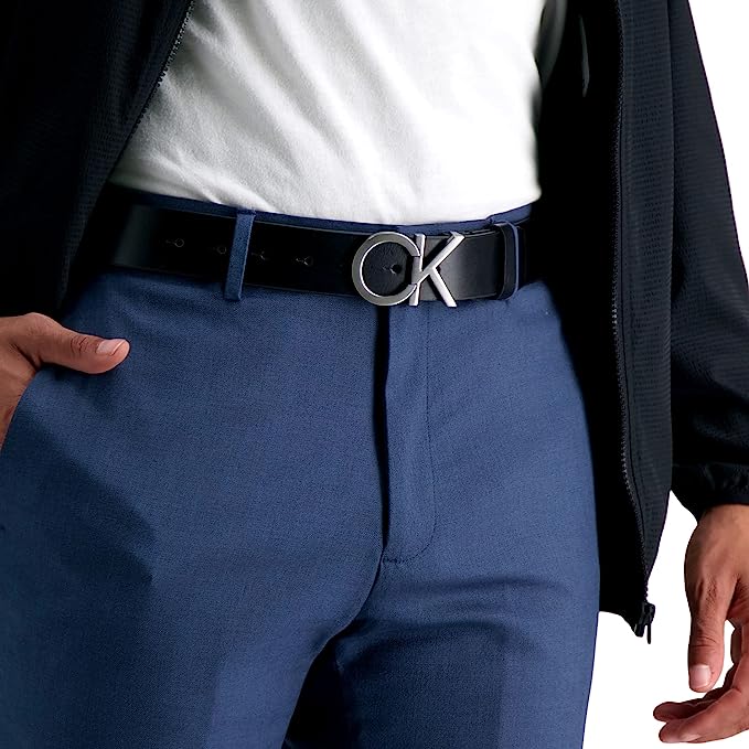 Calvin Klein Men's Monogram Buckle Belt