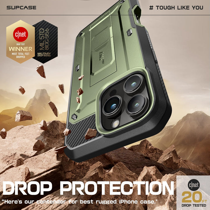SUPCASE for iPhone 16 Pro Case with Screen Protector (Unicorn Beetle Pro), [Built-in Stand & Belt-Clip] [Military-Grade Protection] Full Body Heavy Duty Phone Case for iPhone 6.3 Inch 2024