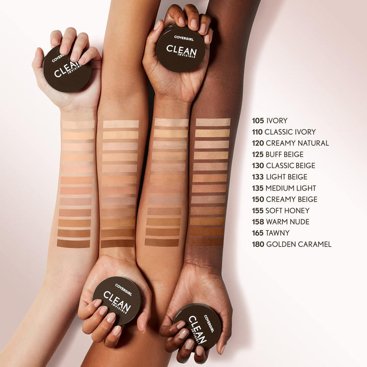 Covergirl Clean Invisible Pressed Powder, Lightweight, Breathable, Vegan Formula