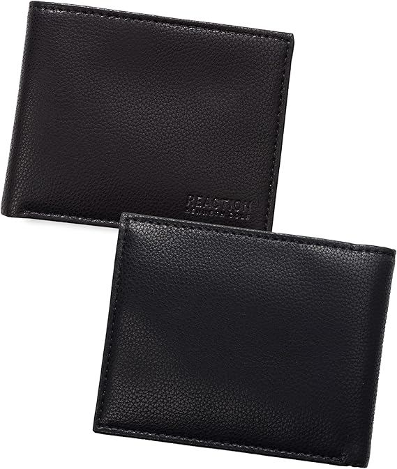 Kenneth Cole REACTION Men's Minimalist Slimfold Wallet with Multi-Tool Set, Black, One size