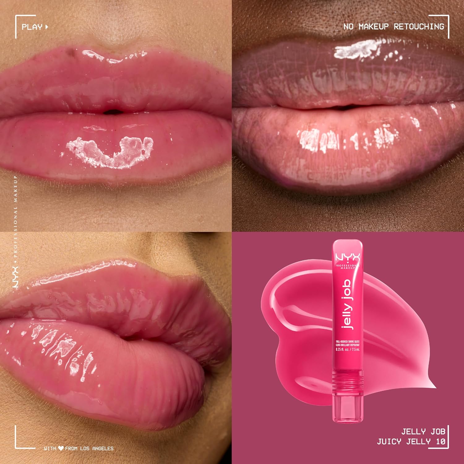 NYX PROFESSIONAL MAKEUP Jelly Job Lip Gloss, Lip Tint Gloss with Full-Bodied, Smoothing, and Hyper-Glossy Shine