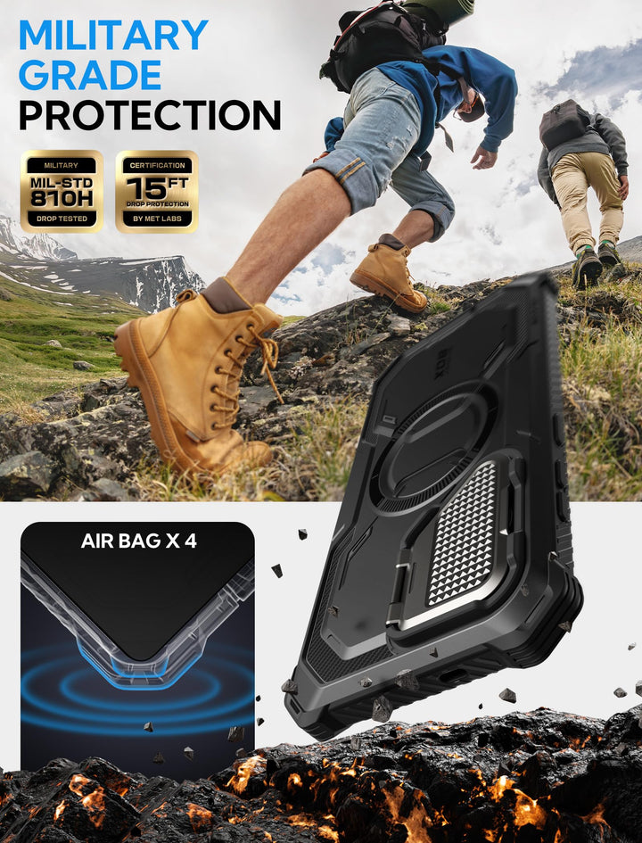 i-Blason Armorbox for Samsung Galaxy S25 Case MagSafe with Camera Cover Stand [Military Protection] Full-Body Heavy Duty Magnetic Phone Case with Screen Protector for S25