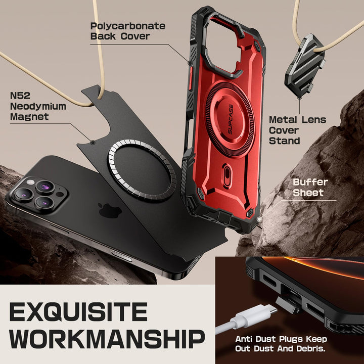 SUPCASE for iPhone 16 Pro Case 6.3'' 2024 with Camera Control Capture Button (UBMag XT), [Compatible with MagSafe] [Camera Cover Stand] [Military-Grade Protection] Rugged Magnetic Phone Case