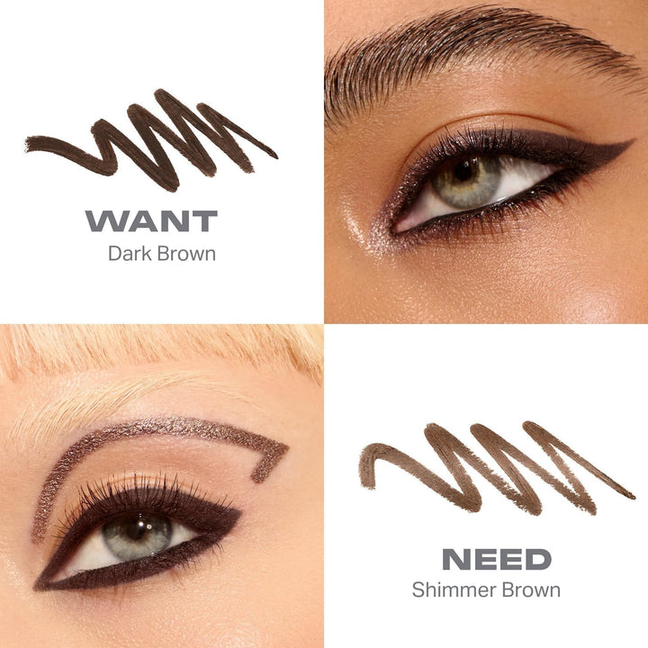 Morphe Bi-Liner Dual-Ended Gel Eyeliner Pencil - Matte &amp; Metallic Eye Liner Duo with Long Lasting Waterproof Color for Precise and Smoked Eye Makeup Looks