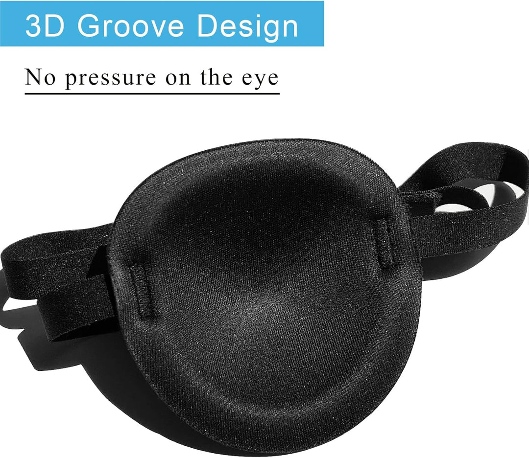 لاصقات عين من ثيسيري، 3 قطع، لاصقات عين قابلة للتعديل، لاصقات عين طبية، لاصقات عين للعين الكسولة أو الغمش للعين اليسرى أو اليمنى، لون أسود