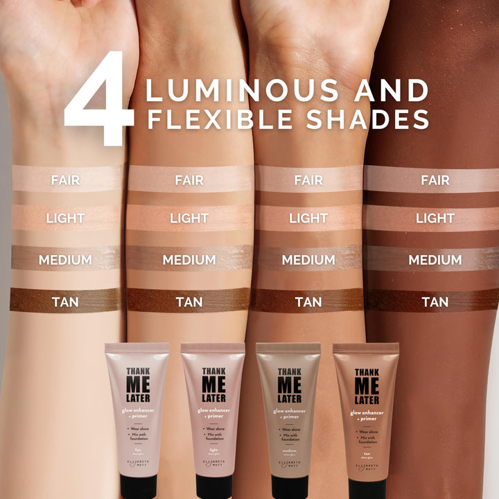 Elizabeth Mott Thank Me Later Glow Enhancer - Hydrating Face Primer &amp; Highlighter for Radiant Skin, Vegan &amp; Cruelty-Free, No Sulfates, Parabens, or Phthalates  - 30g