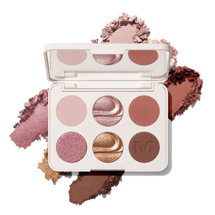Morphe ChromaPlus 6-Pan Eyeshadow Palette - High Pigment Eye Makeup with Shimmer, Matte &amp; Metallic Eye Shadow - Neutral Eyeshadow Makeup Collection for All-Day Wear