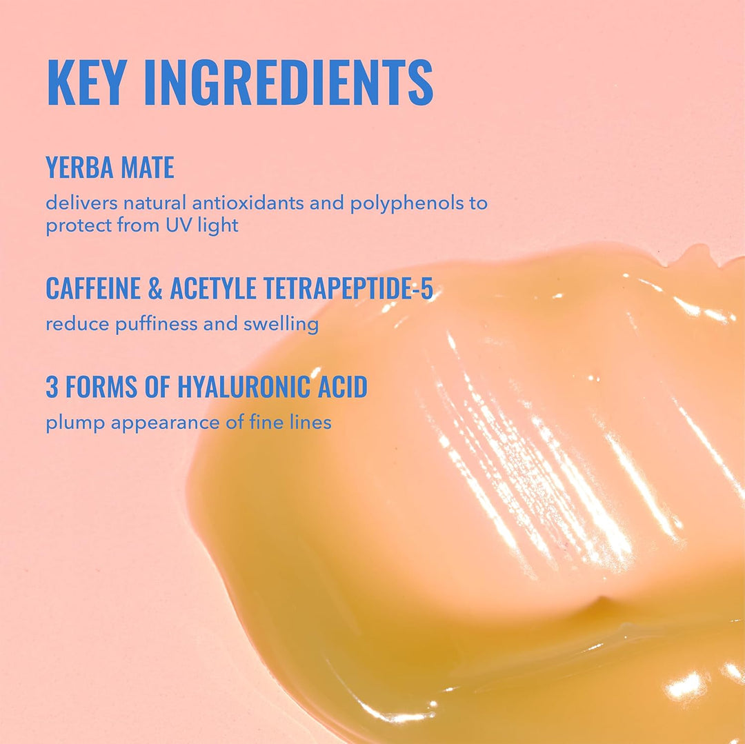 Good Molecules Yerba Mate Wake Up Eye Gel - Hydrating Under Eye Gel Cream with Hyaluronic Acid and Caffeine - Target Dark Circles and Puffiness - Skin Care for Face 0.5 FL Oz