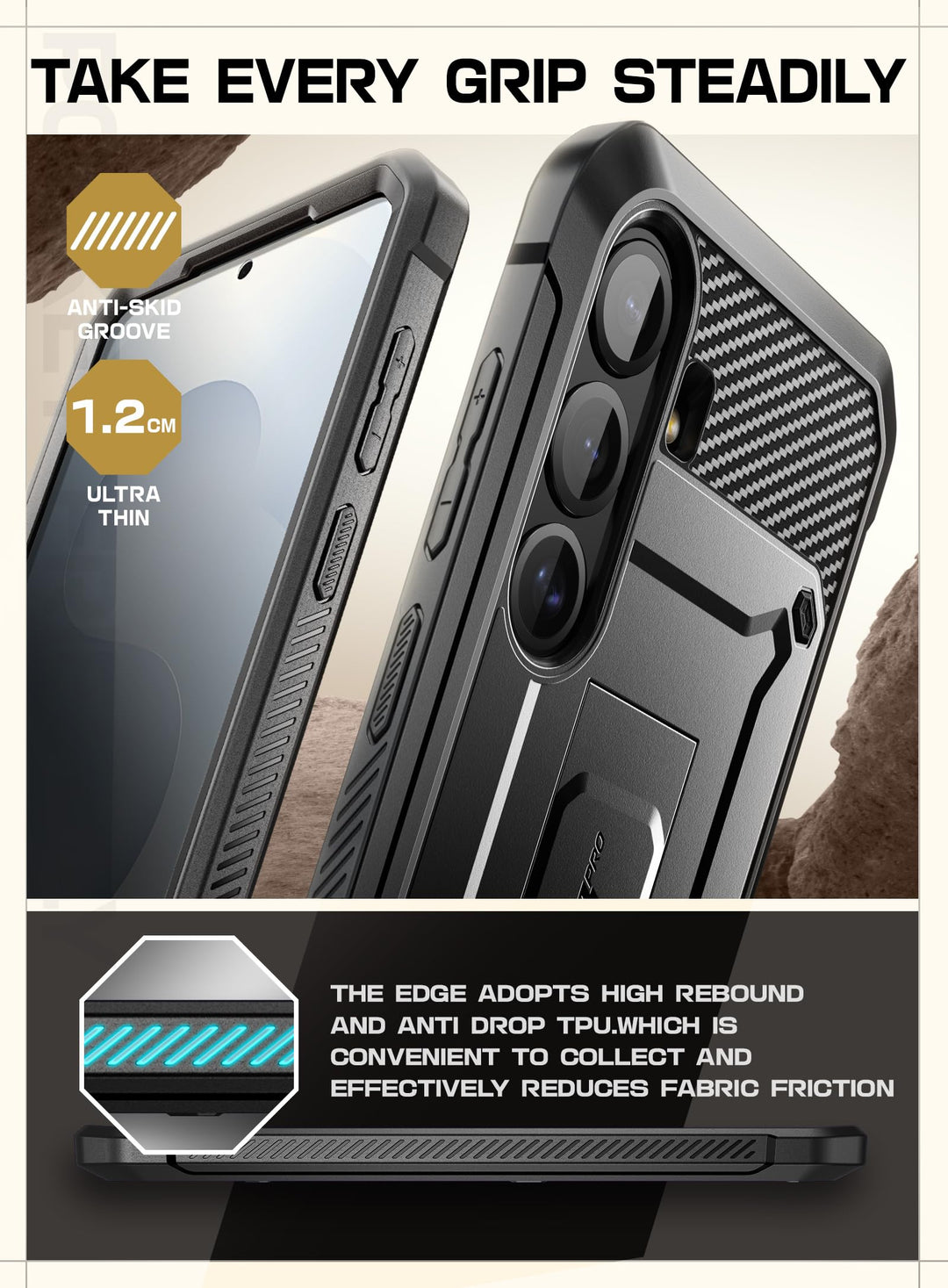 SUPCASE for Samsung Galaxy S25 Plus Case with Stand (Unicorn Beetle Pro), [2 Front Frames] [Built-in Screen Protector & Belt-Clip] Military-Grade Protection Phone Case for Galaxy S25 Plus 6.7"