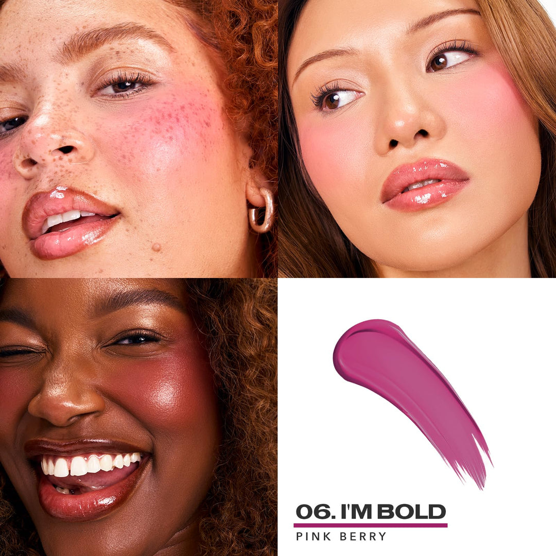 Sacheu Cheek STAY-N Liquid Blush for Cheeks — High Pigment, Buildable, Lightweight Cream Blush for Dewy &amp; Radiant Flushed Cheeks — Long-lasting &amp; Cruelty Free 0.34 Fl Oz