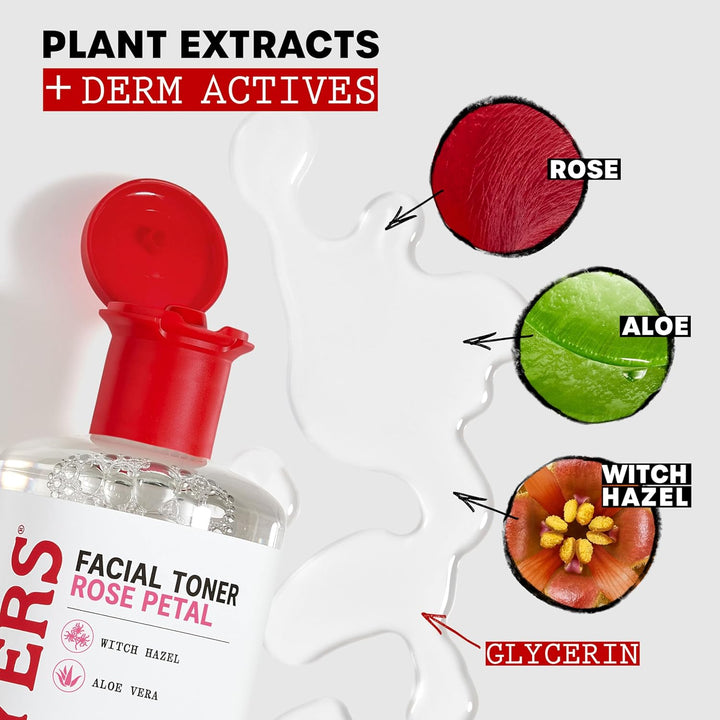THAYERS Alcohol-Free Rose Petal Witch Hazel Facial Toner for Glowing Skin, Soothing, Hydrating, Refreshing Toner for All Skin Types, 12oz