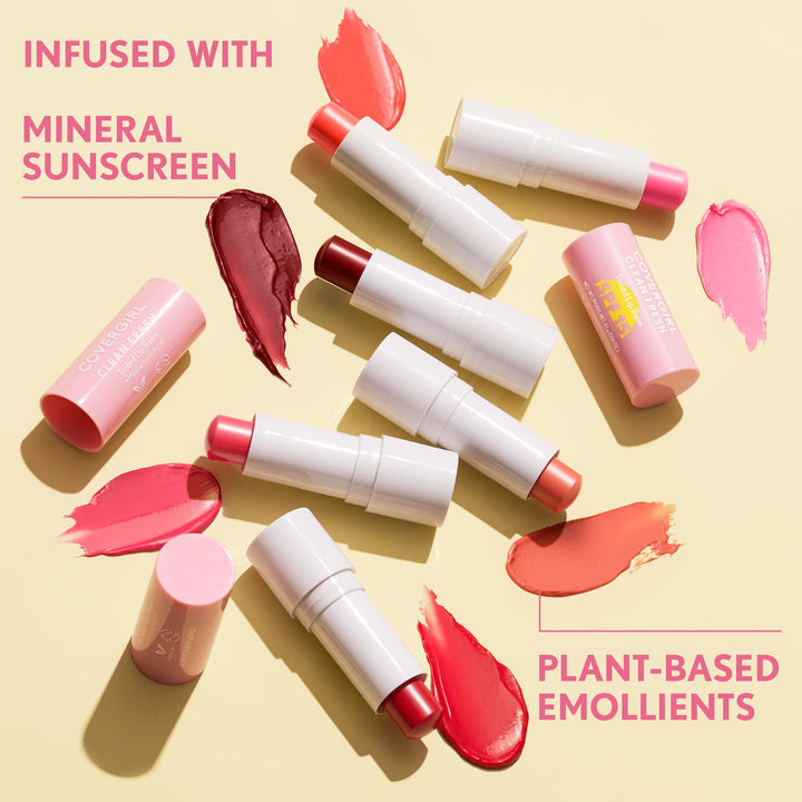 CoverGirl Clean Fresh Tinted Lip Balm, Vegan Formula, Hydrating, Natural Finish