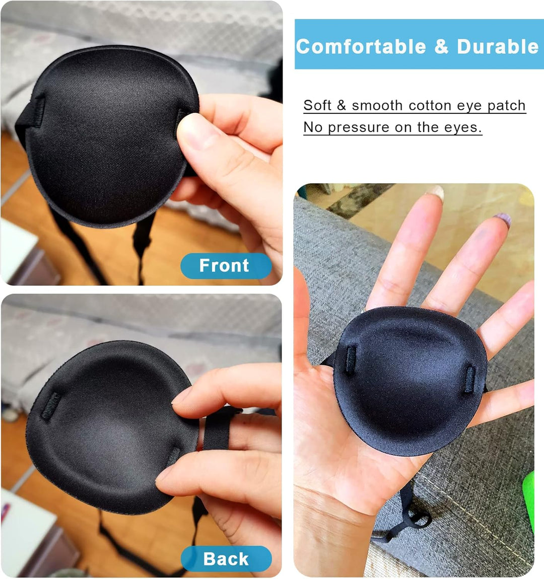 لاصقات عين من ثيسيري، 3 قطع، لاصقات عين قابلة للتعديل، لاصقات عين طبية، لاصقات عين للعين الكسولة أو الغمش للعين اليسرى أو اليمنى، لون أسود