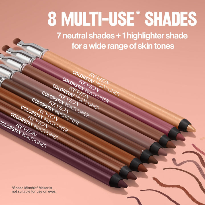 Revlon ColorStay Multi-Liner for Lips, Eyes &amp; Face | Creamy multi-use liner for lips, eyes &amp; face. Precision brush for easy blending. Glides on without tugging.