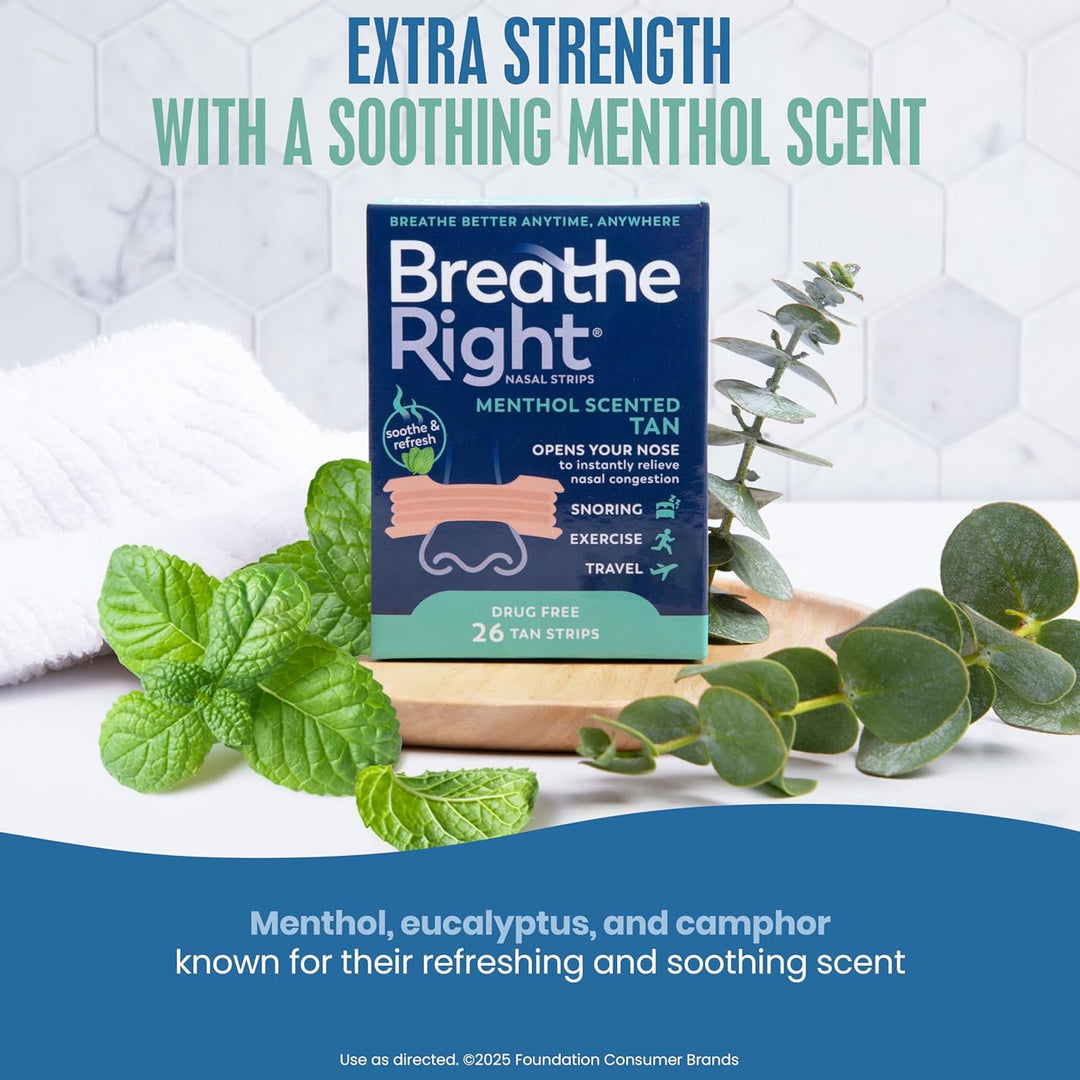 Breathe Right Extra Strength, Nasal Strips, Drug Free Nasal Congestion Relief for Better Breathing, Help Relieve Snoring, 26ct