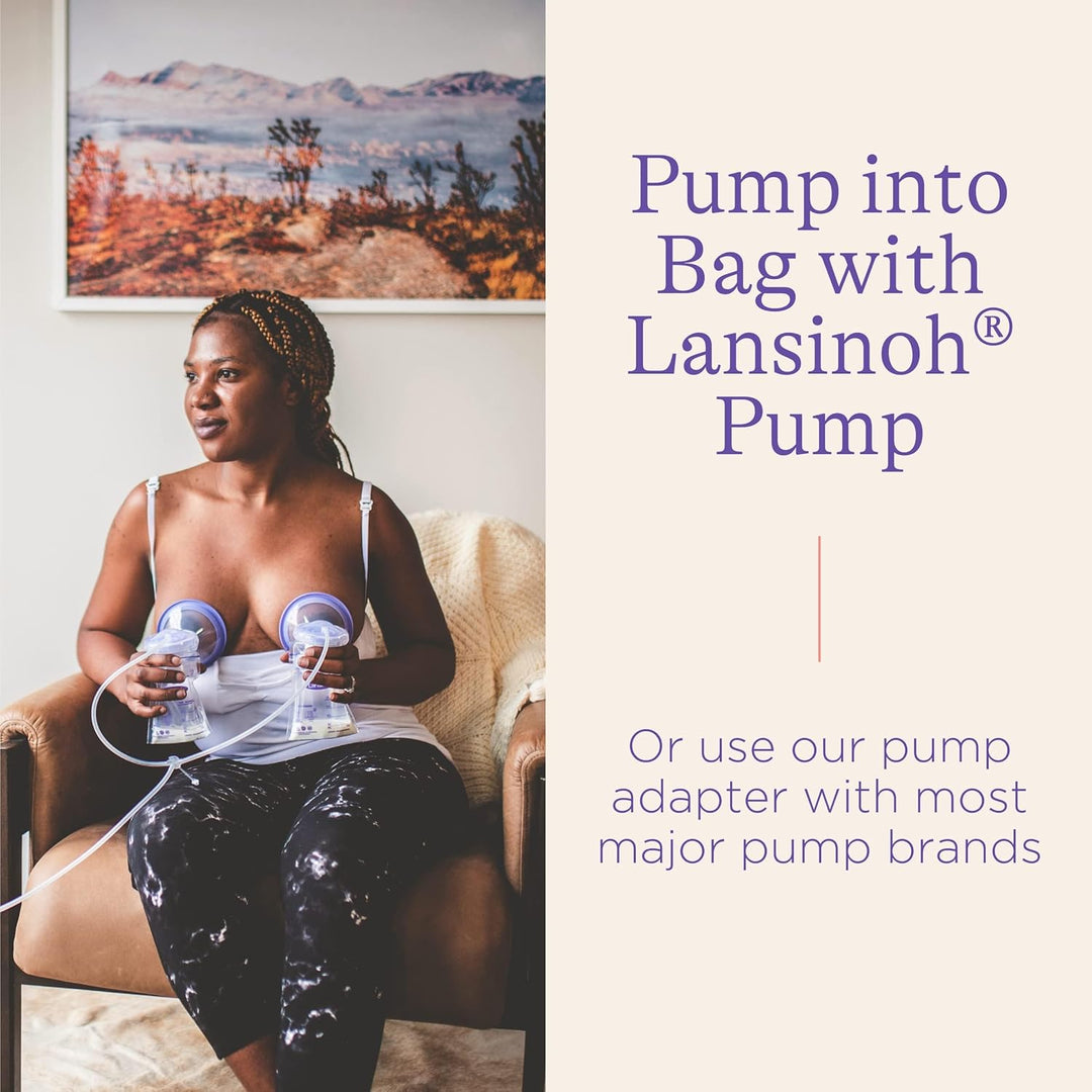 Lansinoh Breastmilk Storage Bags, 50 Count, Baby Essentials, Fast Freeze &amp; Thaw Breast Milk Bags for Baby Bottle Feeding, Strength &amp; Stretch, 4 Ounce