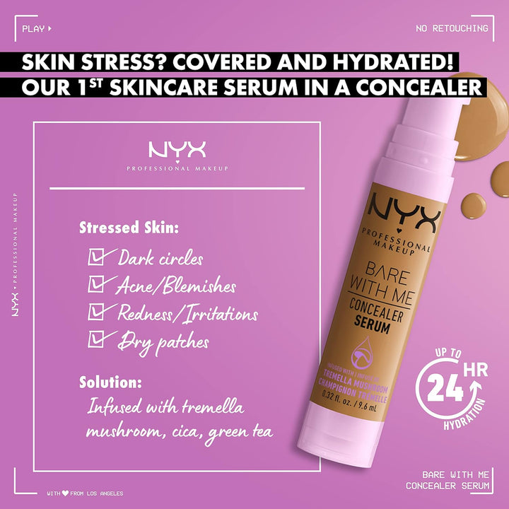 NYX PROFESSIONAL MAKEUP Bare With Me Concealer Serum, Concealer Makeup For Up To 24Hr Hydration