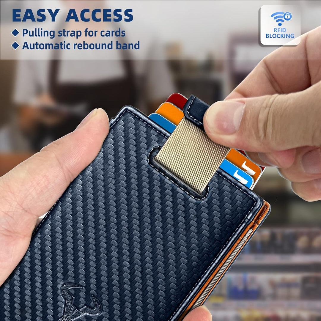 BULLIANT Men Wallet Airtag & Standard Use, Slim Wallet Front Pocket 12Cards,Pull-tap Access.