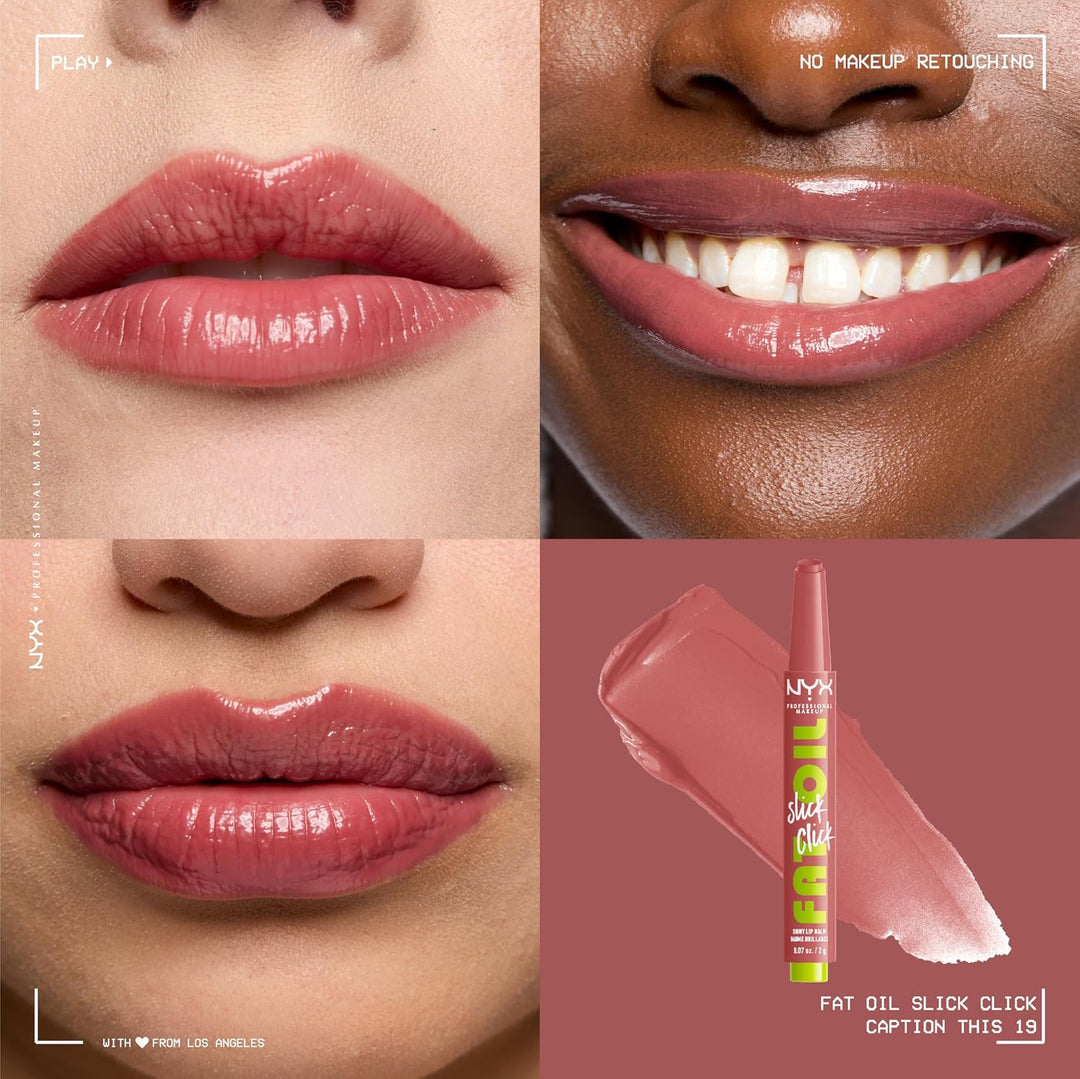 NYX PROFESSIONAL MAKEUP Fat Oil Slick Click, Lightweight, Buildable, Pigmented Vegan Lip Balm
