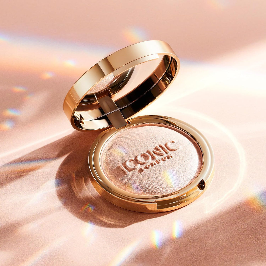 ICONIC LONDON Lit and Luminous Baked Highlighter | Powder Highlighter for a Radiant Glow, Cruelty-Free, Vegan Makeup, 0.56 oz