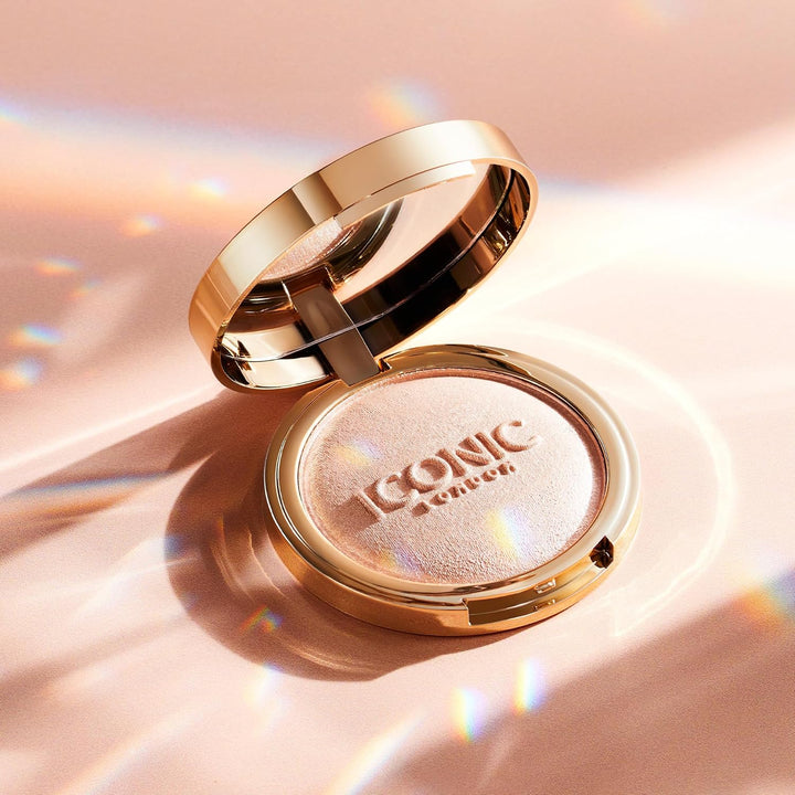 ICONIC LONDON Lit and Luminous Baked Highlighter | Powder Highlighter for a Radiant Glow, Cruelty-Free, Vegan Makeup, 0.56 oz
