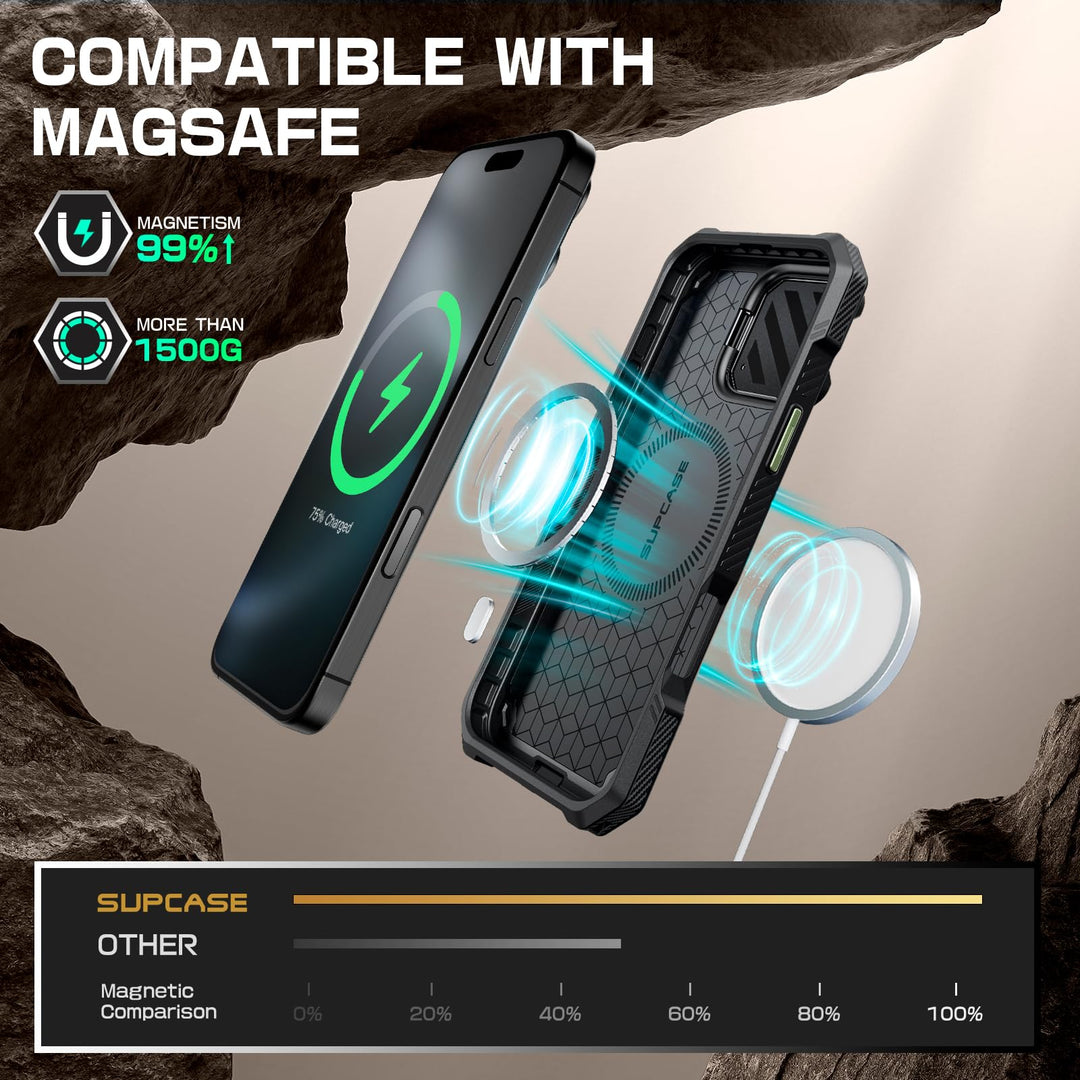 SUPCASE for iPhone 16 Pro Case 6.3'' 2024 with Camera Control Capture Button (UBMag XT), [Compatible with MagSafe] [Camera Cover Stand] [Military-Grade Protection] Rugged Magnetic Phone Case