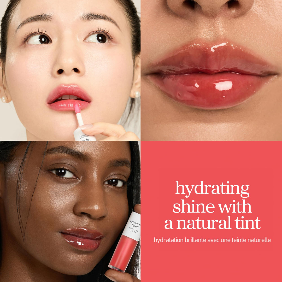 NOONI Korean Lip Oil - Applemint | Long-Lasting, Moisturizing, Plumping, Revitalizing for Dry Lips, Waterproof, No Peel Off, Hydrating, Nourishing Crystal Clear Lip Stain, 0.12 FL Oz