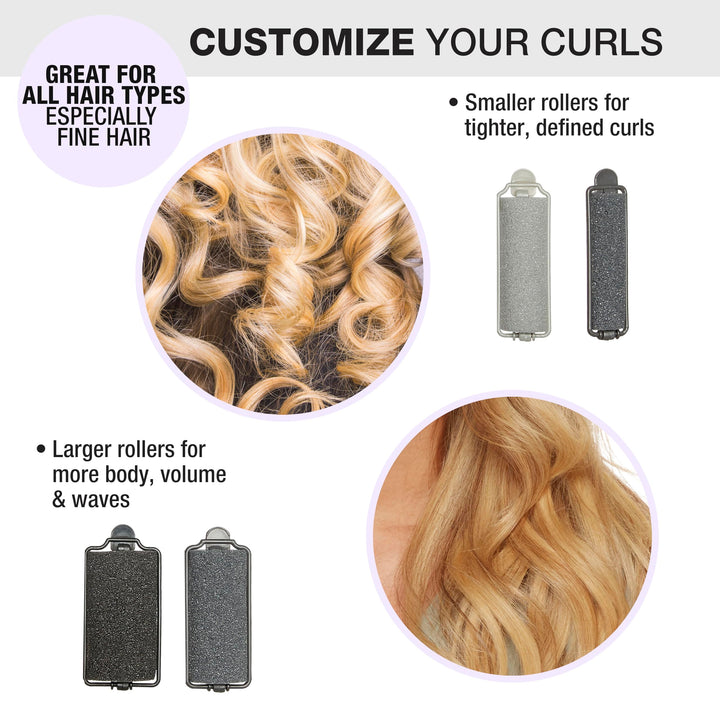 Conair Hair Rollers for Heatless Curls Overnight, Snap Closures, 48 Count