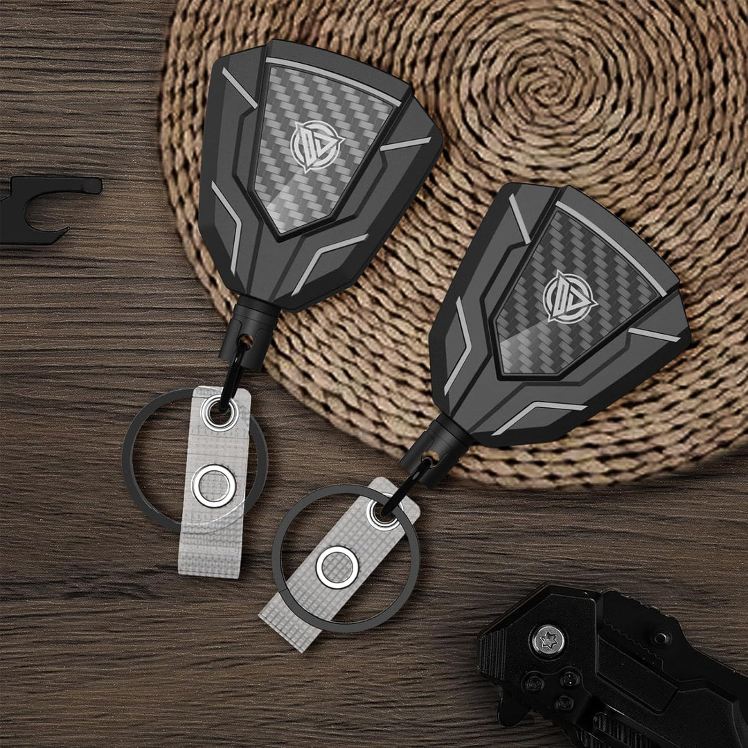 Oaridey Heavy Duty Retractable Keychain with Belt Clip, Badge Holder, 31.8" Steel Cord, 9oz Rebound - 1 Pack