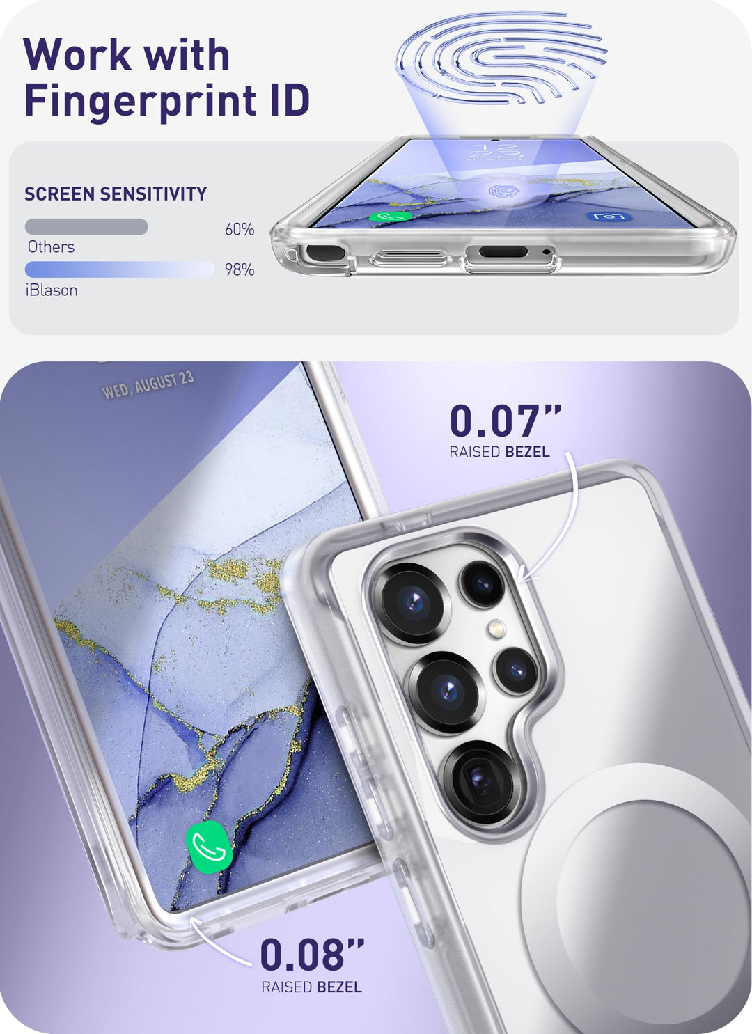 i-Blason Cosmo for Samsung Galaxy S25 Ultra Case MagSafe with Built-in Screen Protector [Support Fingerprint ID & Wireless Charger] Full-Body Slim Style Magnetic Phone Case for S25 Ultra