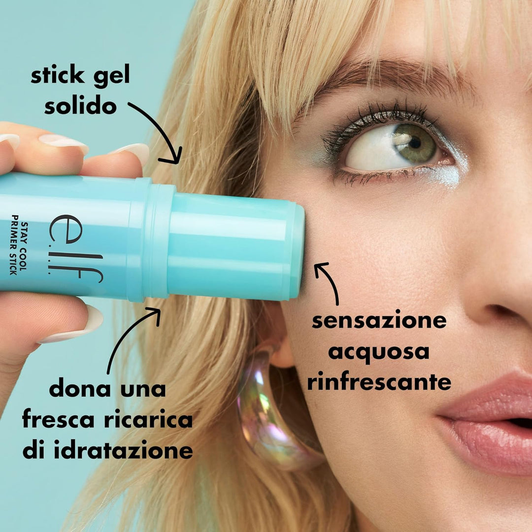 e.l.f. Stay Cool Primer Stick, Hydrating Gel Primer Preps Skin For Makeup, Imparts A Cooling Feel, Infused With Aloe Water, Vegan & Cruelty-Free