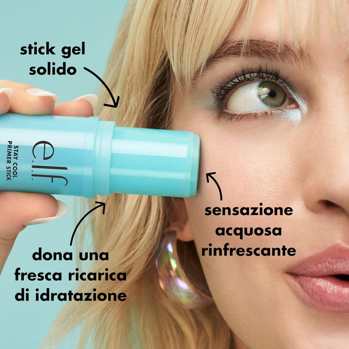 e.l.f. Stay Cool Primer Stick, Hydrating Gel Primer Preps Skin For Makeup, Imparts A Cooling Feel, Infused With Aloe Water, Vegan & Cruelty-Free