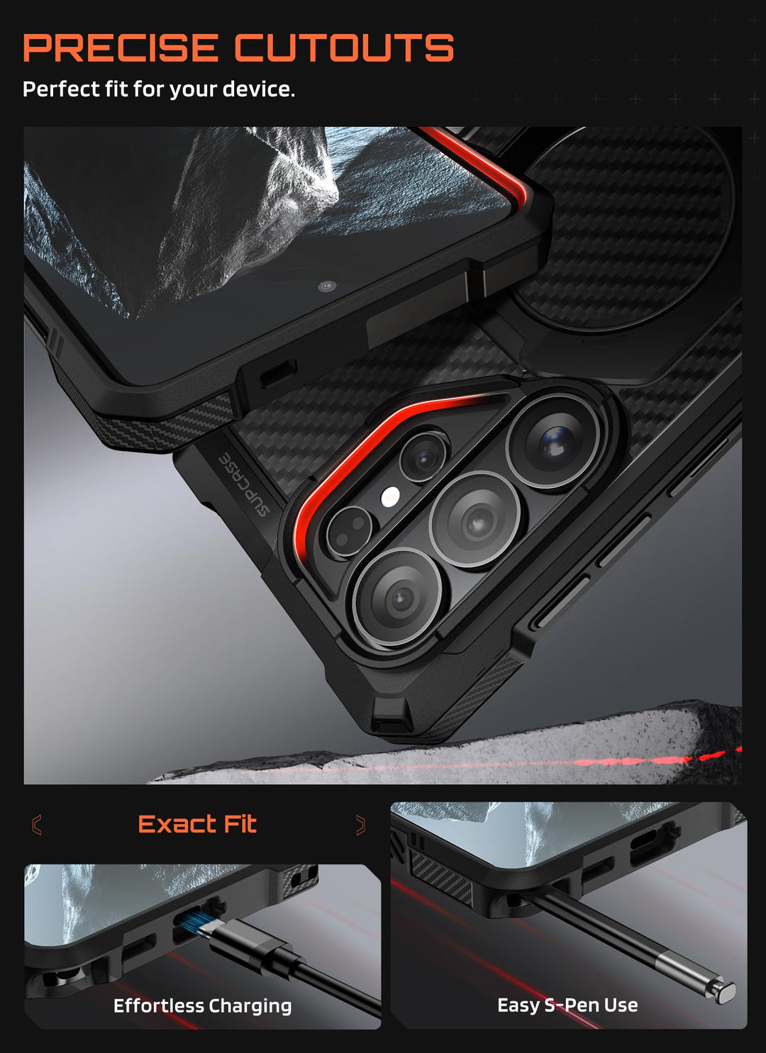 غطاء SUPCASE لهاتف Samsung Galaxy S26 Ultra مع حامل مدمج، ولوحة خلفية شفافة من البولي كربونات، ومغناطيس قوي، ومتوافق مع MagSafe، وحماية فائقة المتانة، ومقاوم للانزلاق، بتصميم Unicorn Beetle Grip