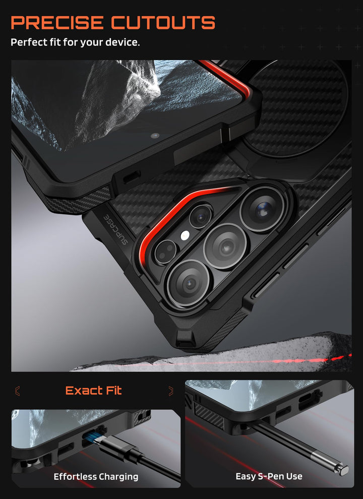 غطاء SUPCASE لهاتف Samsung Galaxy S26 Ultra مع حامل مدمج، ولوحة خلفية شفافة من البولي كربونات، ومغناطيس قوي، ومتوافق مع MagSafe، وحماية فائقة المتانة، ومقاوم للانزلاق، بتصميم Unicorn Beetle Grip