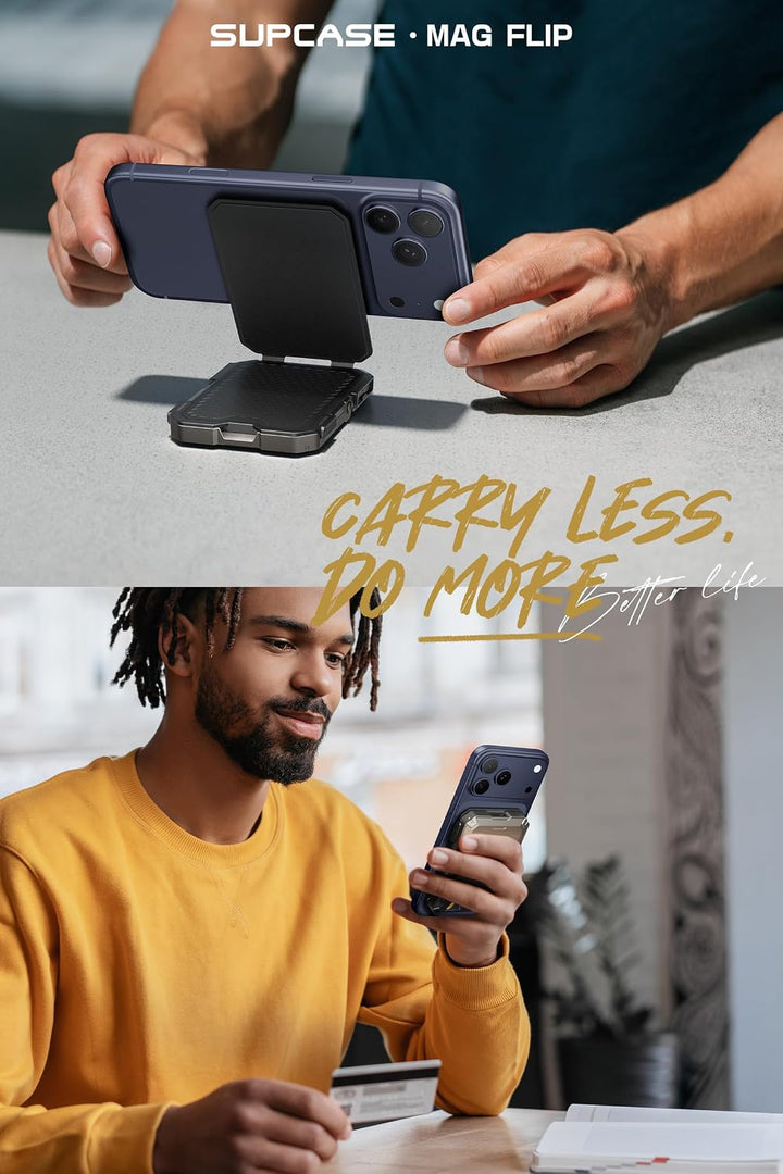 SUPCASE for MagSafe Wallet with Adjustable Stand, Hold 5 Cards, RFID Blocking, Strong Magnetic Lock, Magnetic Wallet for Men, Phone Card Holder Tripod for iPhone 18/17/16/15/14/13/12 Series