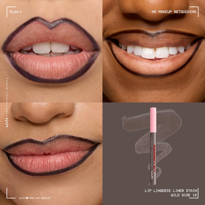 NYX PROFESSIONAL MAKEUP Lip Lingerie Liner Stain, Seamless Make Up with All-Day Color, Waterproof Lip Stain Finish - Up All Night
