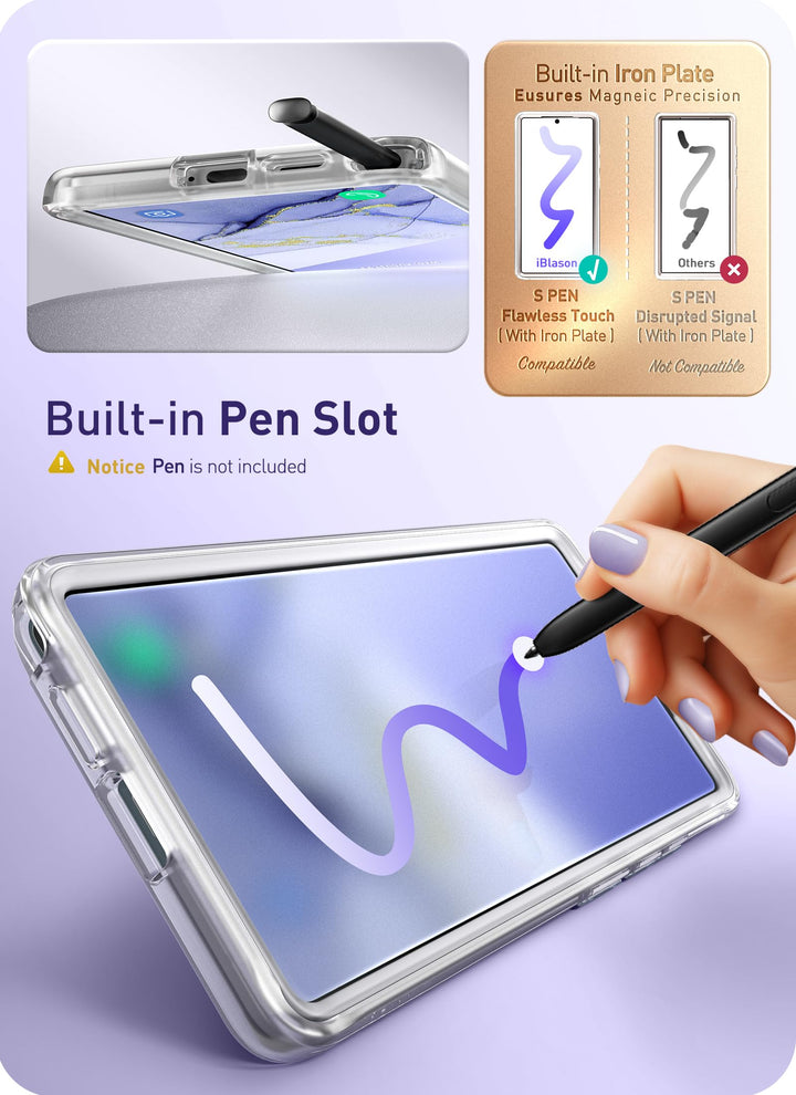 i-Blason Cosmo for Samsung Galaxy S25 Ultra Case MagSafe with Built-in Screen Protector [Support Fingerprint ID & Wireless Charger] Full-Body Slim Style Magnetic Phone Case for S25 Ultra