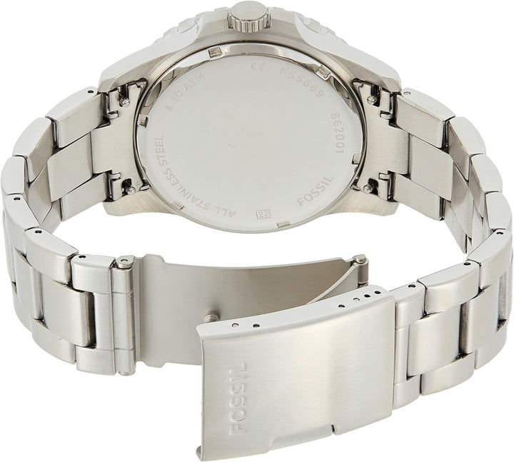 FOSSIL FB-01 Stainless Steel Band Analog Watch for Me Silver and Blue - FS5669