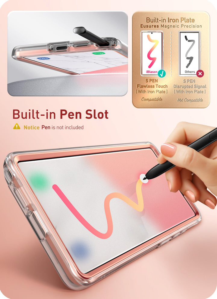 i-Blason Cosmo for Samsung Galaxy S25 Ultra Case MagSafe with Built-in Screen Protector [Support Fingerprint ID & Wireless Charger] Full-Body Slim Style Magnetic Phone Case for S25 Ultra